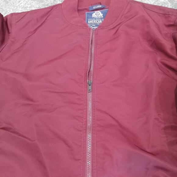 American Rag Cie Mens Burgundy Bomber Flight Jacket Sz XXL Satin Silky New NWT - Picture 6 of 10